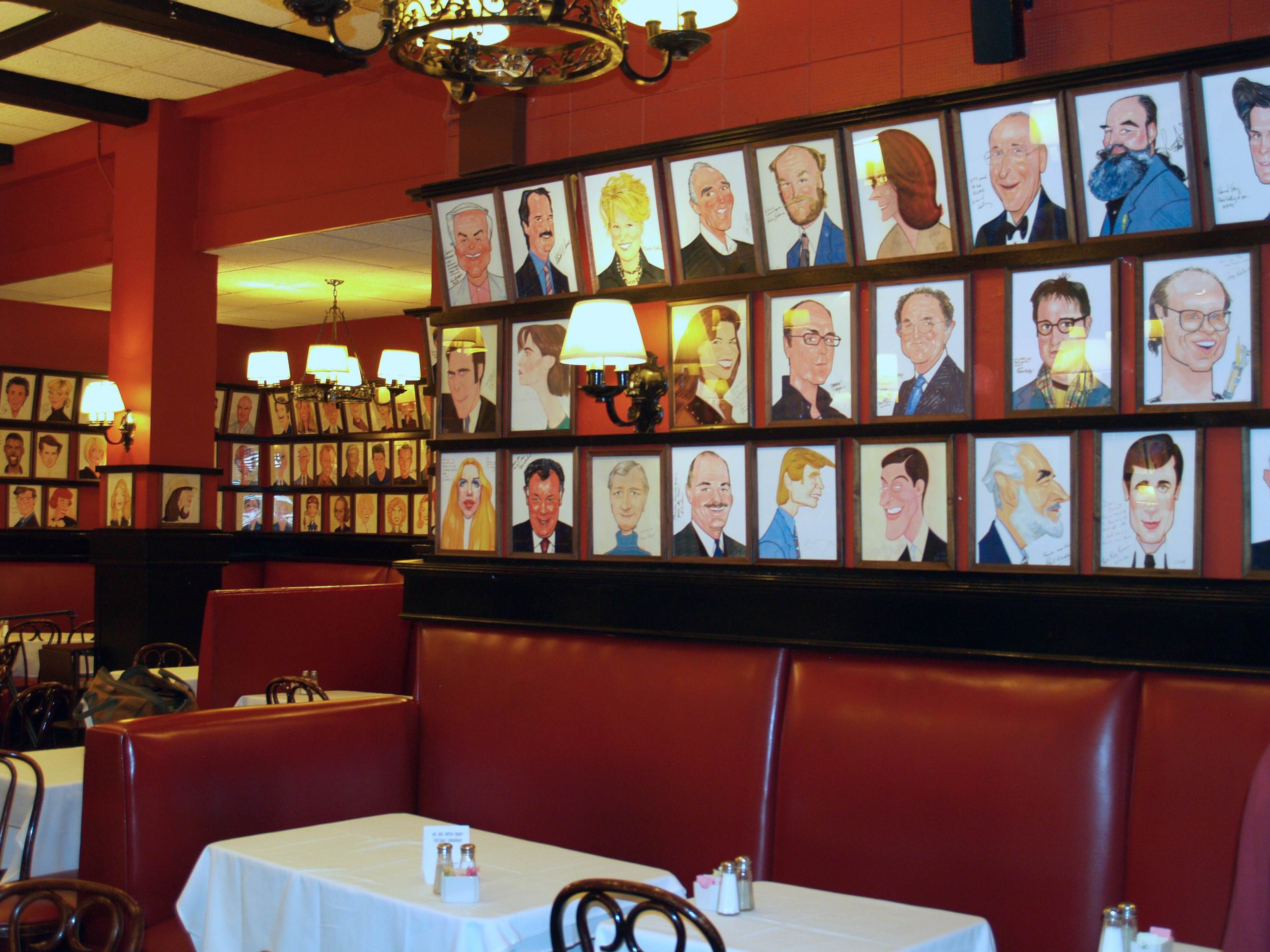An interior photo of Sardi's Restaurant in New York City.
