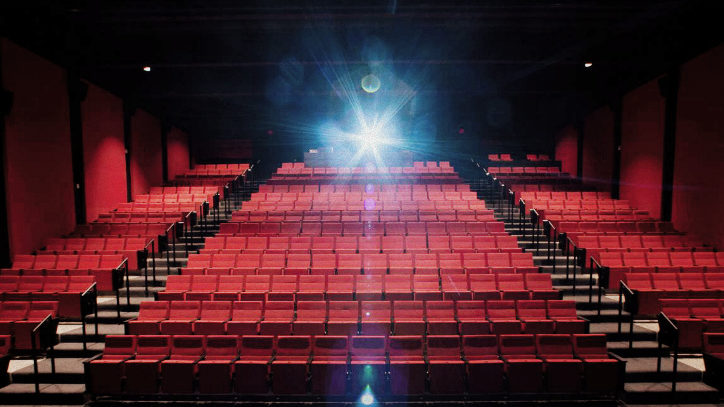 A photo of the seating inside a movie theater