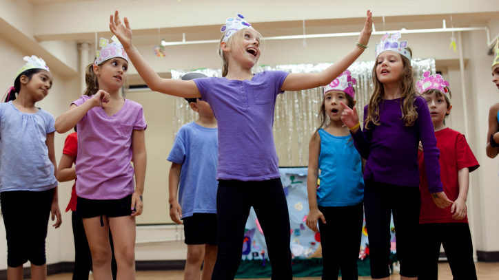 Students participating in Camp Broadway