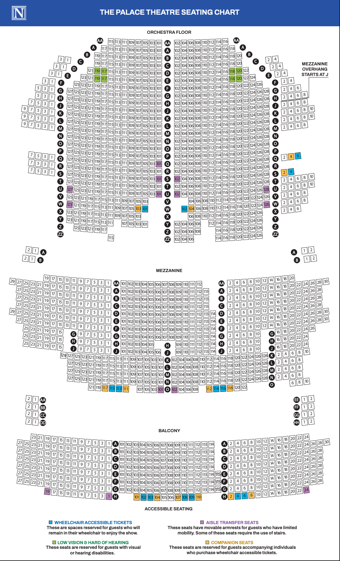 Palace Theatre Seating Chart