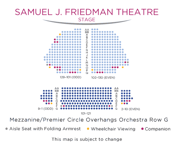 Samuel J. Friedman Theatre Seating Chart