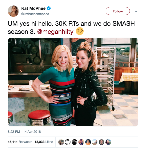 Megan Hilty and Katharine McPhee pose together