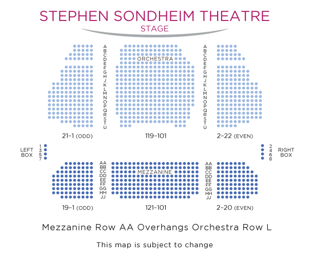 Stephen Sondheim Theatre Seating Chart