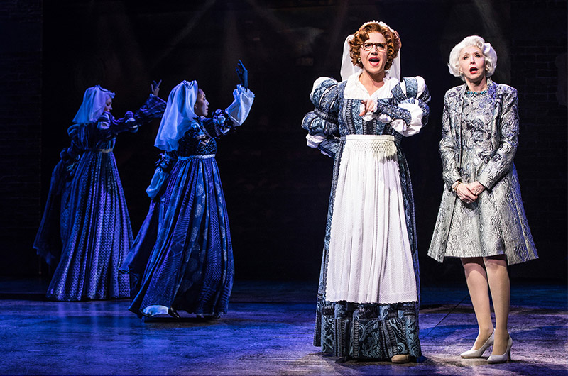 Leslie Donna Flesner, Shina Ann Morris, Santino Fontana and Julie Halston in <i>Tootsie</i>. Photo by Matthew Murphy.