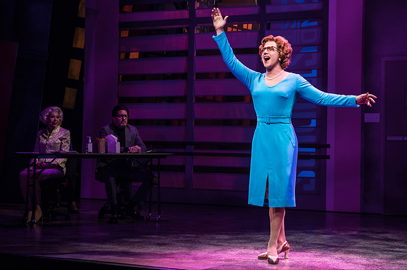 Julie Halston, Reg Rogers, and Santino Fontana in <i>Tootsie</i>. Photo by Matthew Murphy.