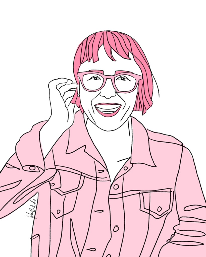 Caitlin Kinnunen in <i>The Prom</i>. Illustration by John Paul Snead.