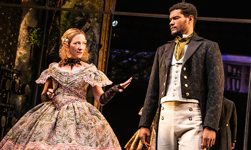 Annie McNamara and Sullivan Jones in <i>Slave Play</i>. Photo by Matthew Murphy.