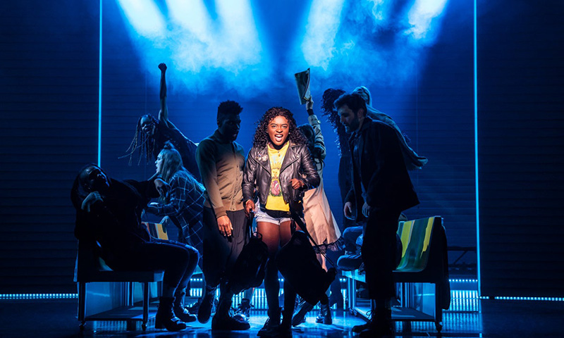 Celia Rose Gooding and the cast of <i>Jagged Little Pill</i>. Photo by Matthew Murphy.
