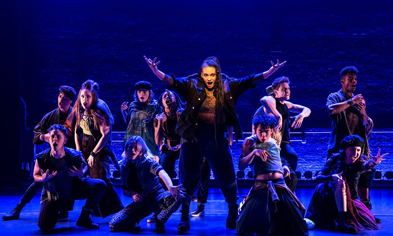 Nora Schell and the cast of <i>Jagged Little Pill</i>. Photo by Matthew Murphy.