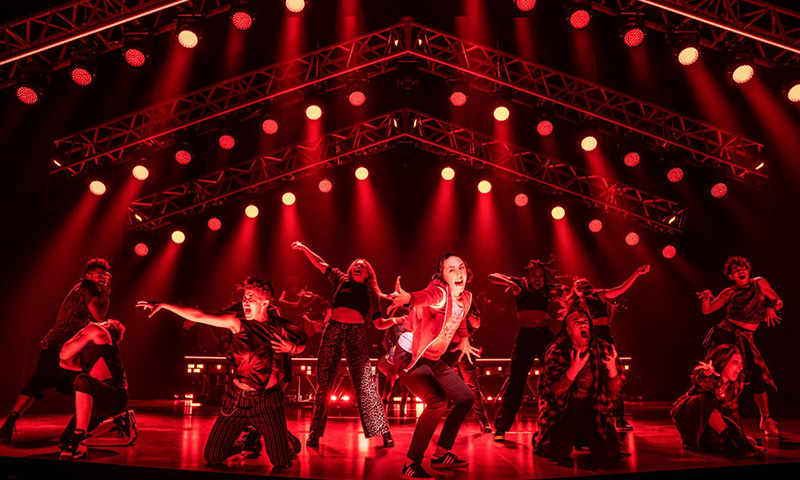 Lauren Patten and the cast of Jagged Little Pill. Photo by Derek Klena in Jagged Little Pill. Photo by Matthew Murphy.