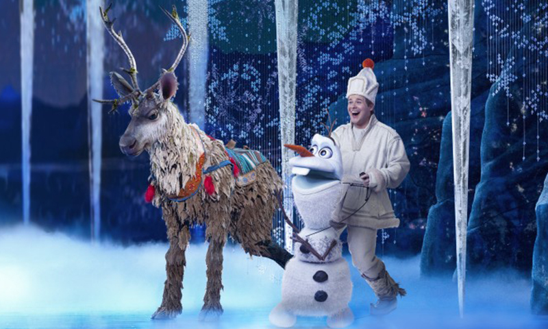 Collin Baja and F. Michael Haynie in the national tour of <i>Frozen</i>. Photo by Deen van Meer.