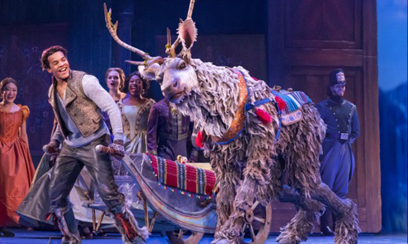 Mason Reeves and Collin Baja in the national tour of <i>Frozen</i>. Photo by Deen van Meer.