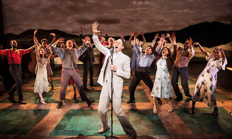 Todd Almond and the cast of <i>The Girl From the North Country</i>. Photo by Matthew Murphy.