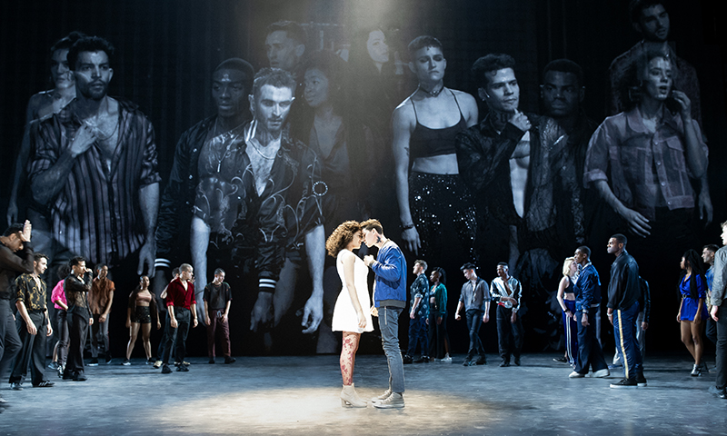 Shereen Pimentel, Isaac Powell and the cast of <i>West Side Story</i>. Photo by Jan Versweyveld.