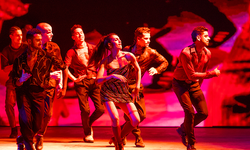 Yesenia Ayala and the cast of <i>West Side Story</i>. Photo by Jan Versweyveld.