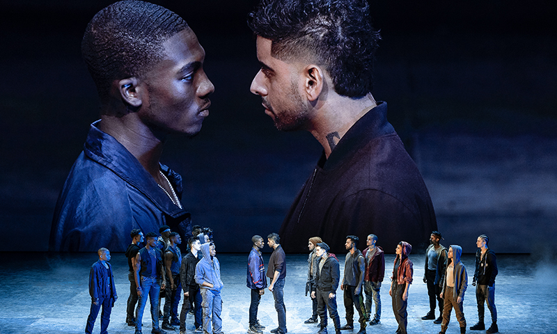 Dharon E. Jones, Amar Ramasar, and the cast of <i>West Side Story</i>. Photo by Jan Versweyveld.