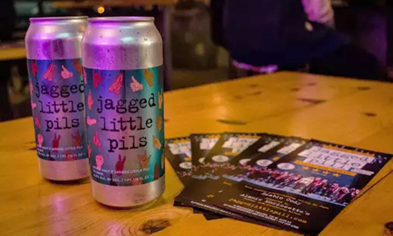 <i>Jagged Little Pill</i>'s Jagged Little Pils by Other Half Brewing Company. Photo by Katherine Lee.