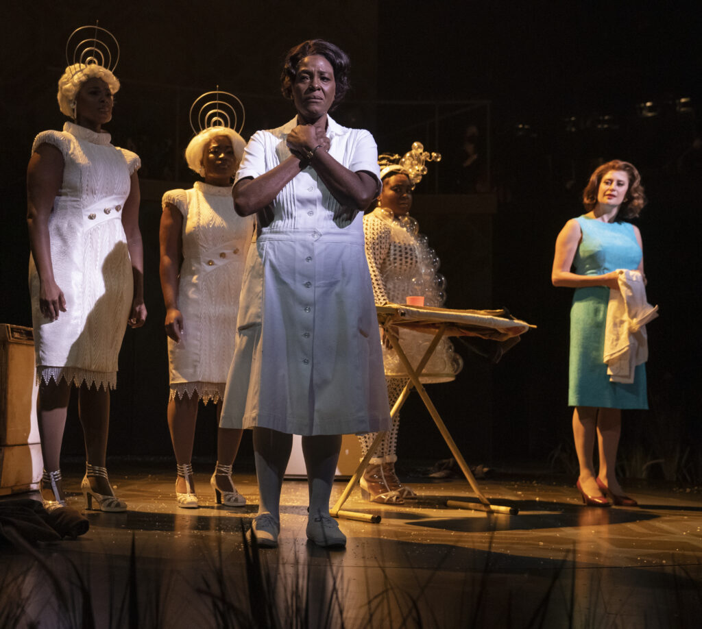 Harper Miles (Radio 3), Nasia Thomas (Radio 1), Sharon D Clarke (Caroline Thibodeaux), Arica Jackson (The Washing Machine), Caissie Levy (Rose Stopnick Gellman) in Roundabout Theatre Company's Caroline, or Change.