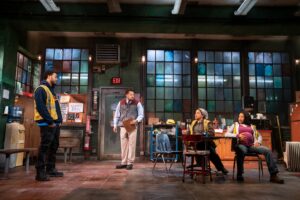 Joshua Boone, Brandon J. Dirden, Phylicia Rashad, and Chanté Adams in Skeleton Crew. Photo by Matthew Murphy.
