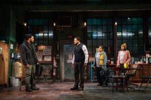 Joshua Boone, Brandon J. Dirden, Phylicia Rashad, and Chanté Adams in Skeleton Crew. Photo by Matthew Murphy.