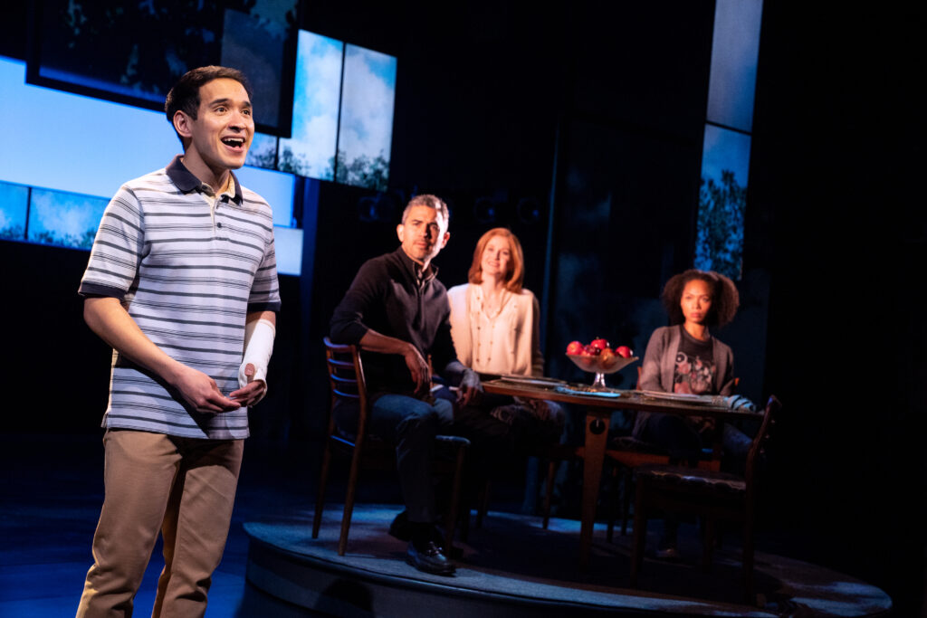 Zachary Noah Piser and the Cast of Dear Evan Hansen. Photo by Matthew Murphy.