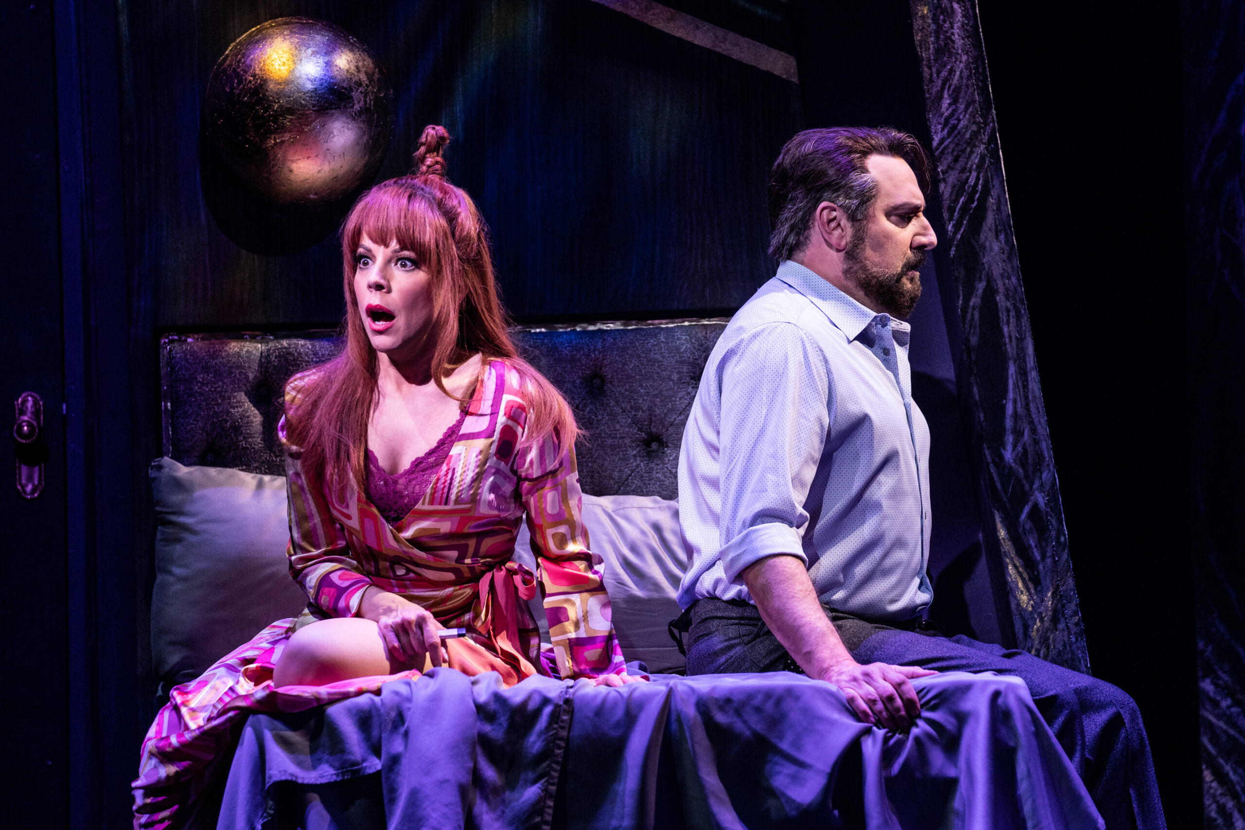Leslie Rodriguez Kritzer and Adam Dannheisser in Beetlejuice. Photo by Matthew Murphy.