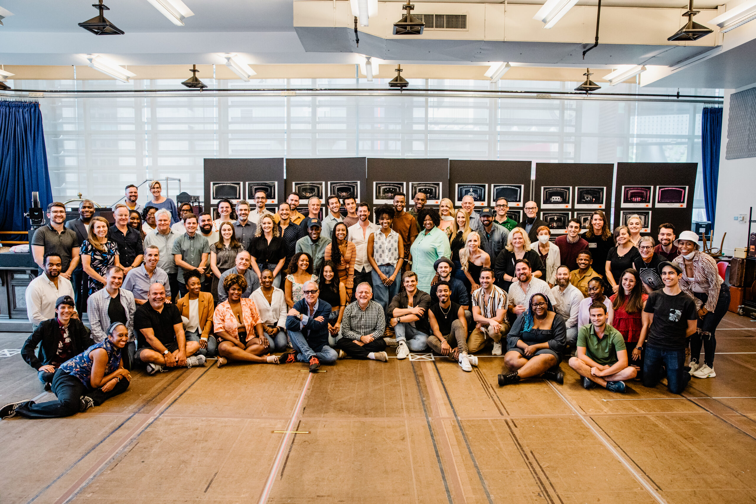 The full company and creative team of Some Like It Hot. Photo by Marc J. Franklin.