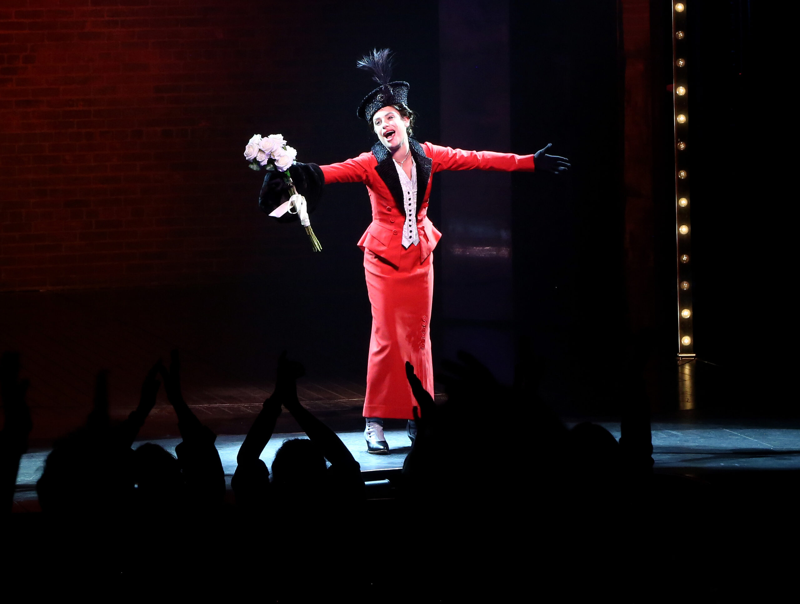 Lea Michele singing "Don't Rain On My Parade" in Funny Girl. Photo by Bruce Glikas.