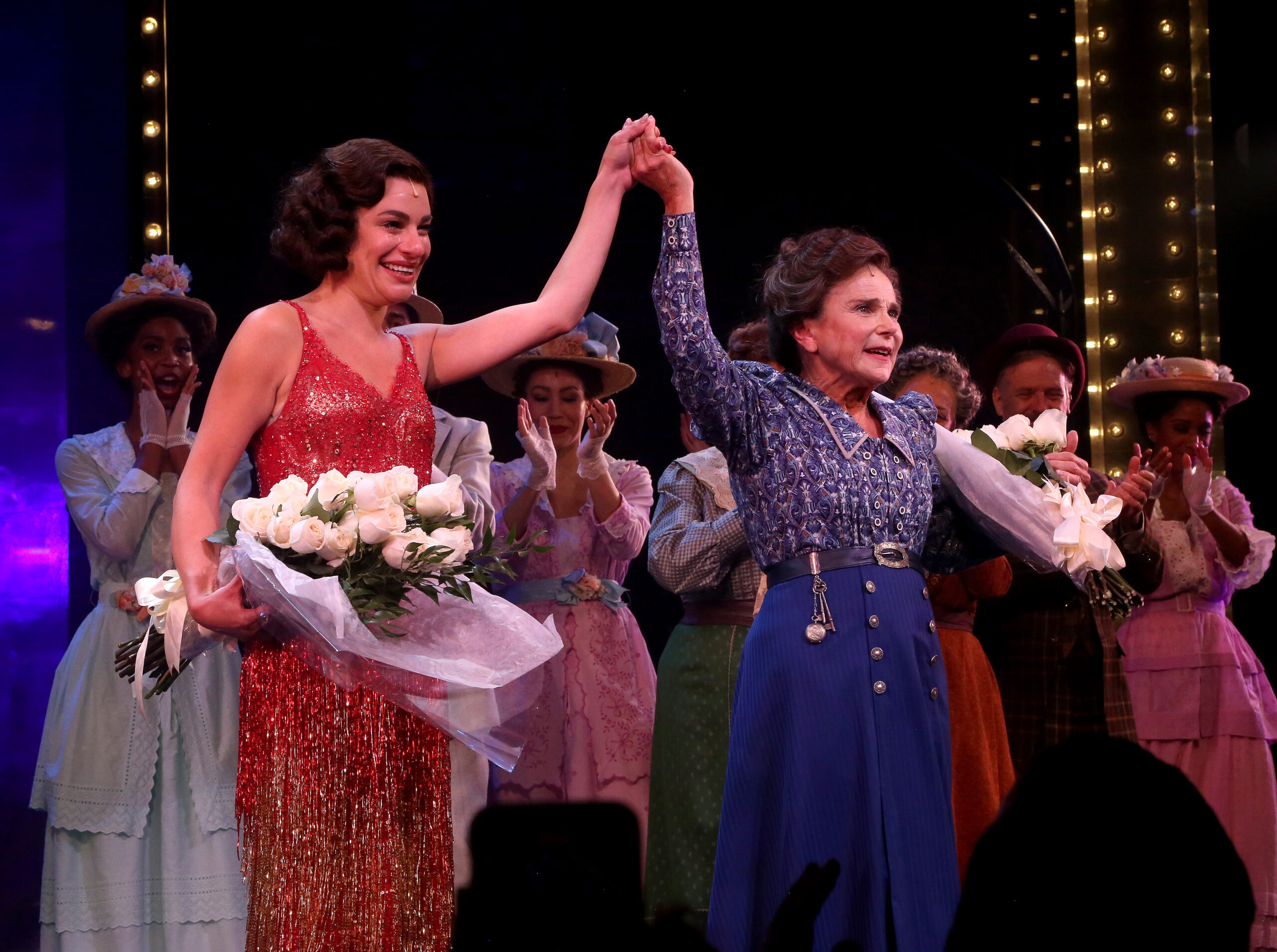 Lea Michele and Tovah Feldshuh in Funny Girl. Photo by Bruce Glikas.