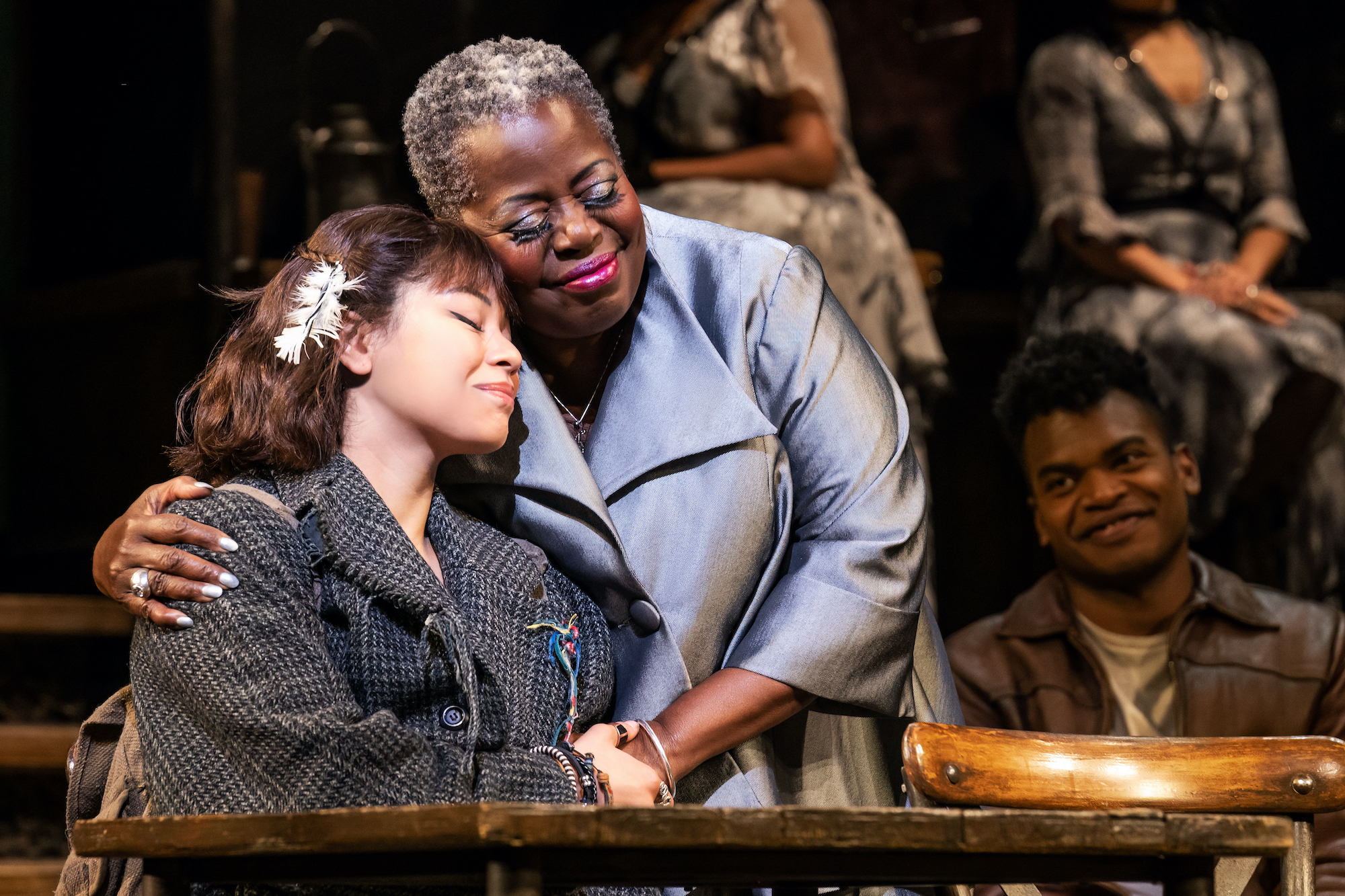 Eva Noblezada and Lillias White in Hadestown. Photo by Matthew Murphy.