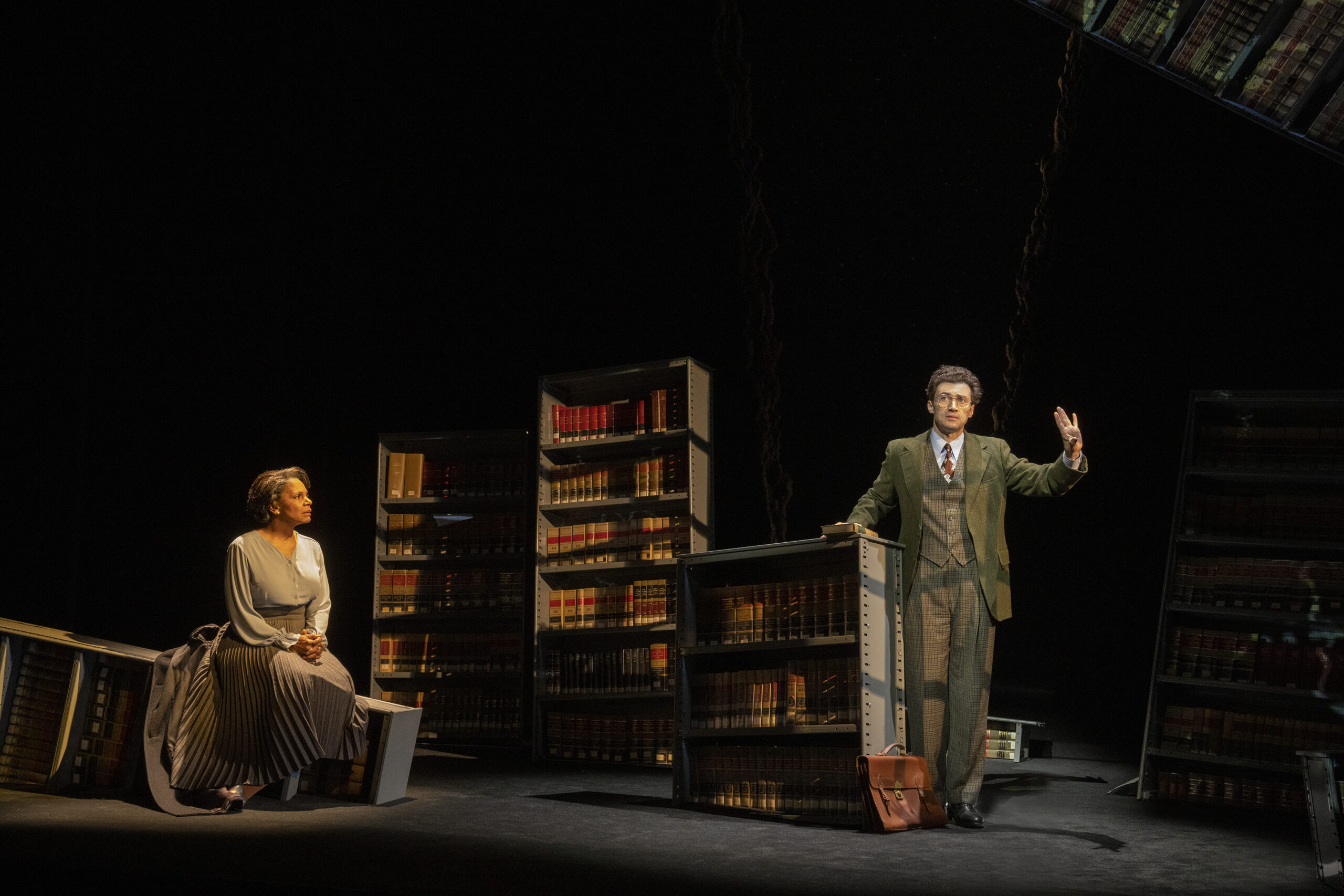 Audra McDonald and Bryce Pinkham in Ohio State Murders. Photo by Richard Termine.
