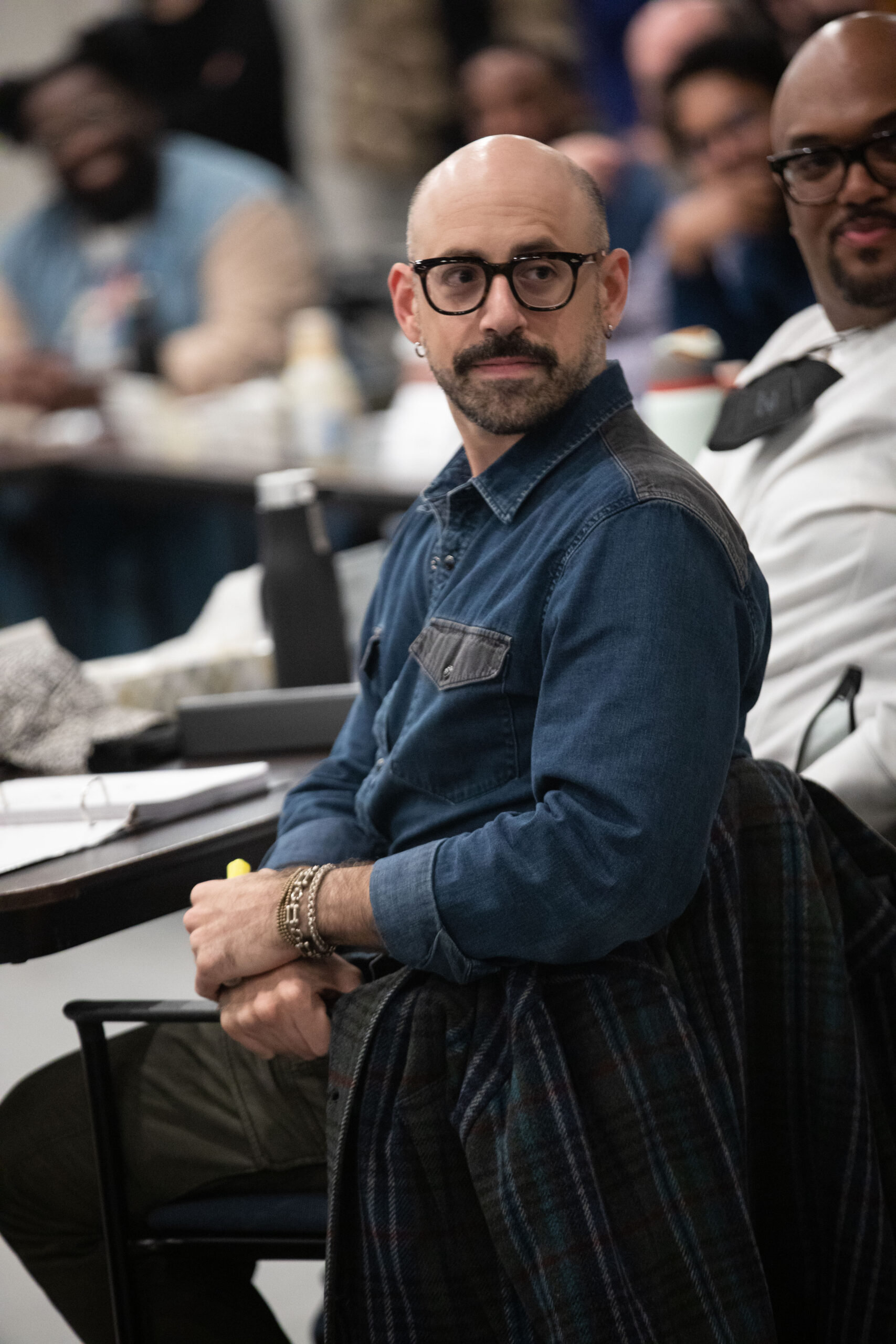 Anthony Michael Lopez at the first rehearsal of Camelot. Photo by Daniel Weiss.