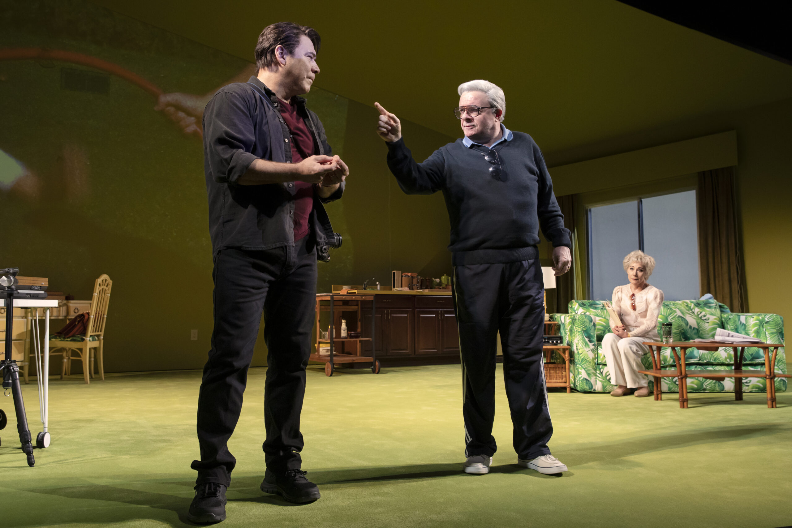 Danny Burstein, Nathan Lane, and Zoë Wanamaker in Pictures From Home. Photo by Julieta Cervantes.