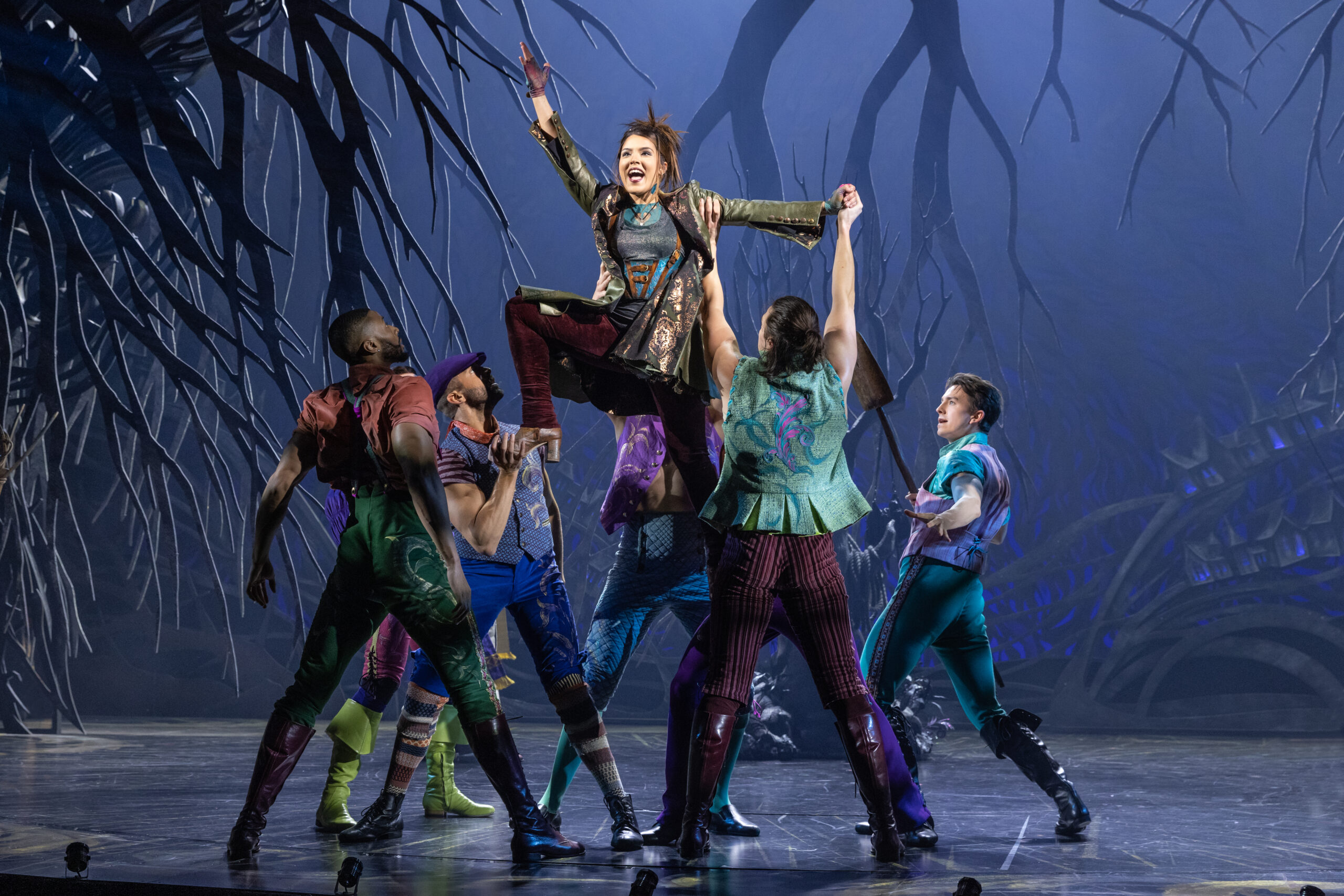 Lindey Genao and the company of Bad Cinderella. Photo by Matthew Murphy and Evan Zimmerman.