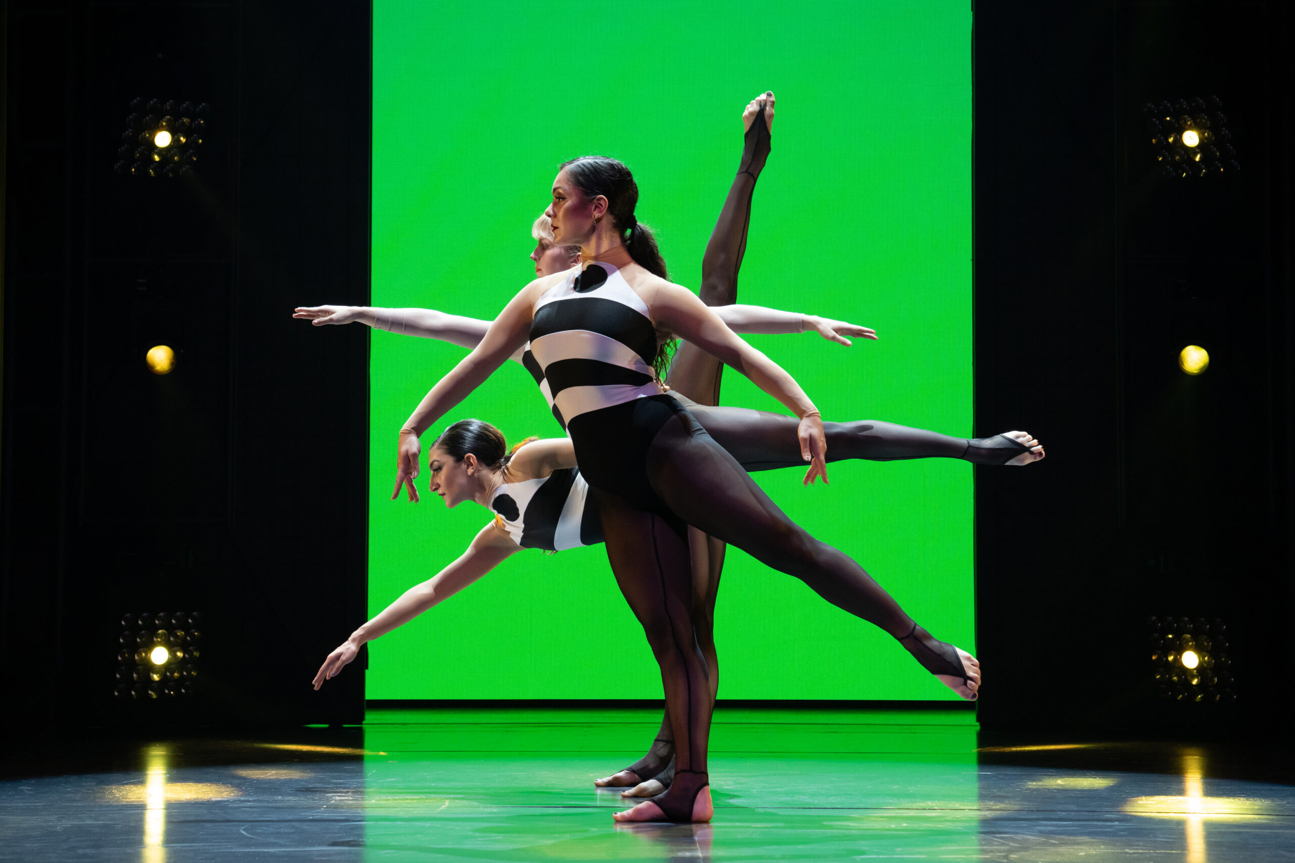 Karli Dinardo, Mattie Love and Ida Saki in Bob Fosse's DANCIN'. Photo by Julieta Cervantes.
