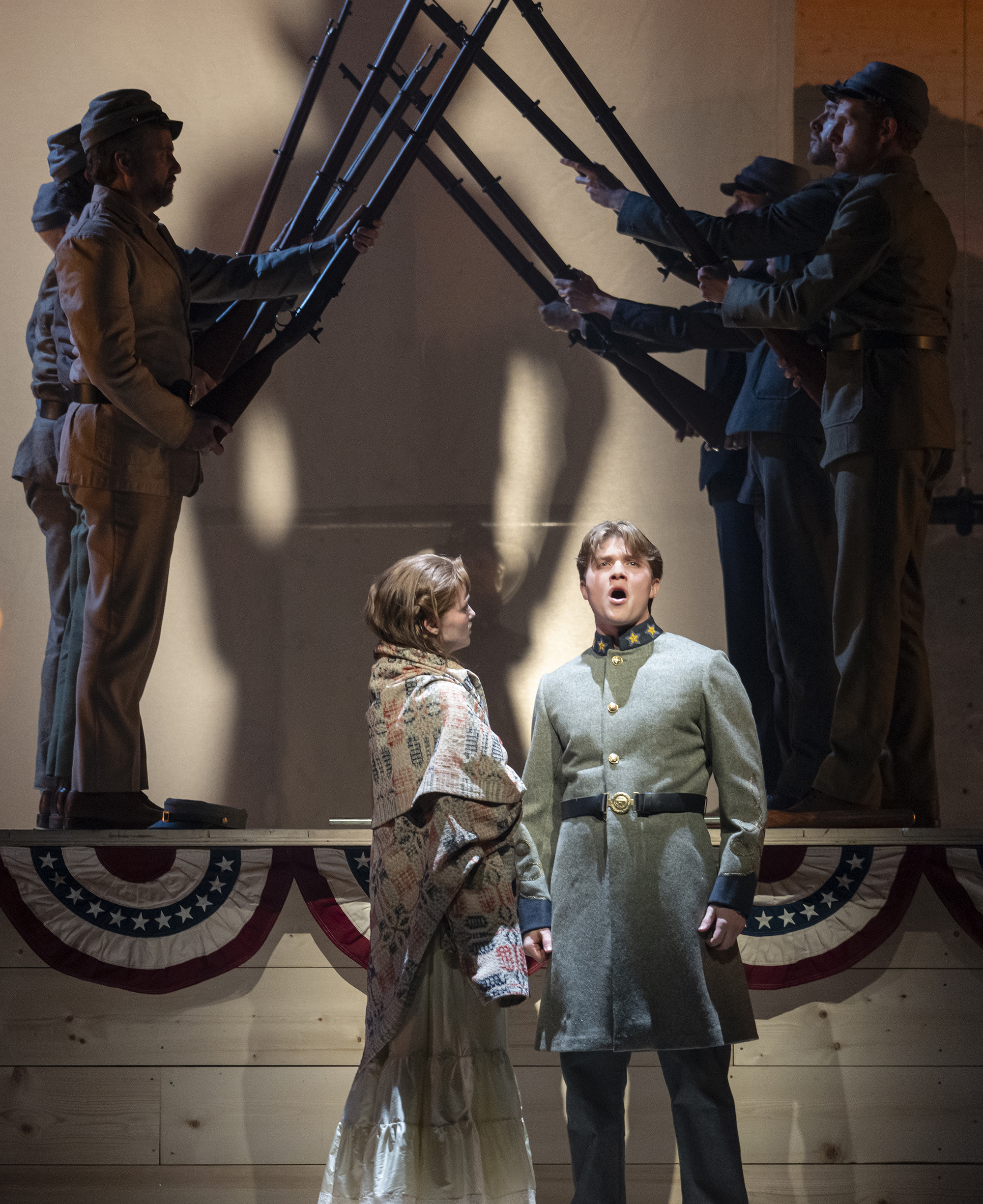 Ashlyn Maddox and Charlie Webb in Parade. Photo by Joan Marcus.