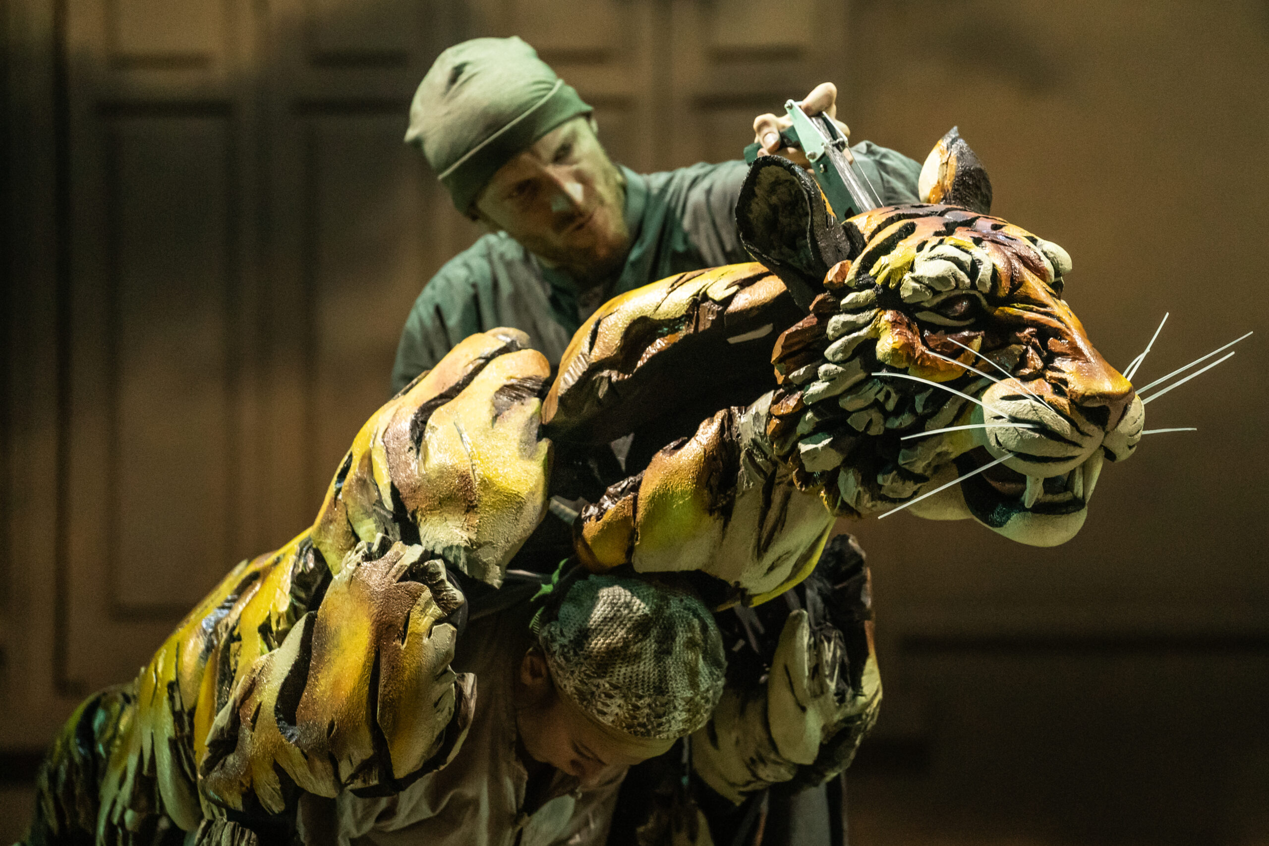 Rowan Magee, Celia Mei Rubin, and Nikki Calonge in Life of Pi. Photo by Matthew Murphy and Evan Zimmerman.