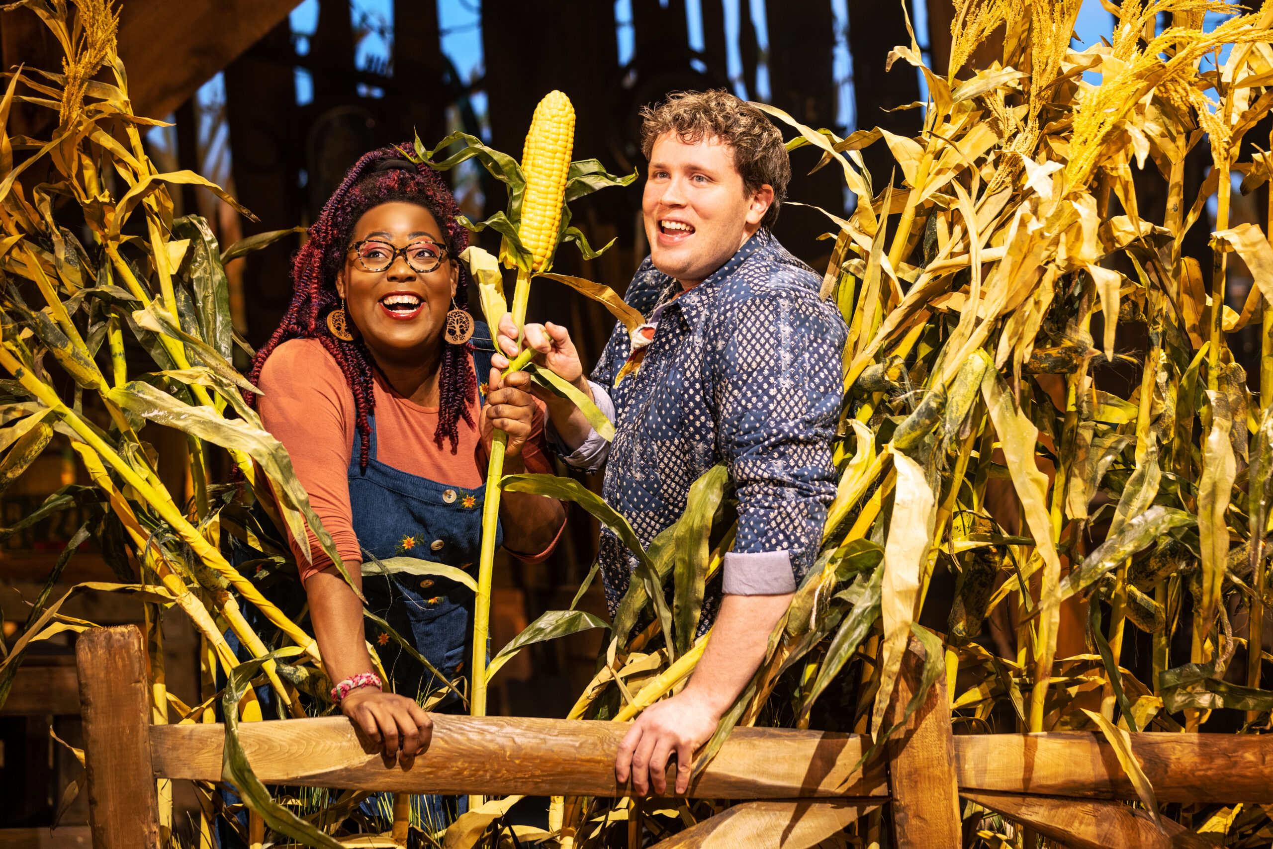 Ashley D. Kelley and Grey Henson in Shucked. Photo by Matthew Murphy and Evan Zimmerman.