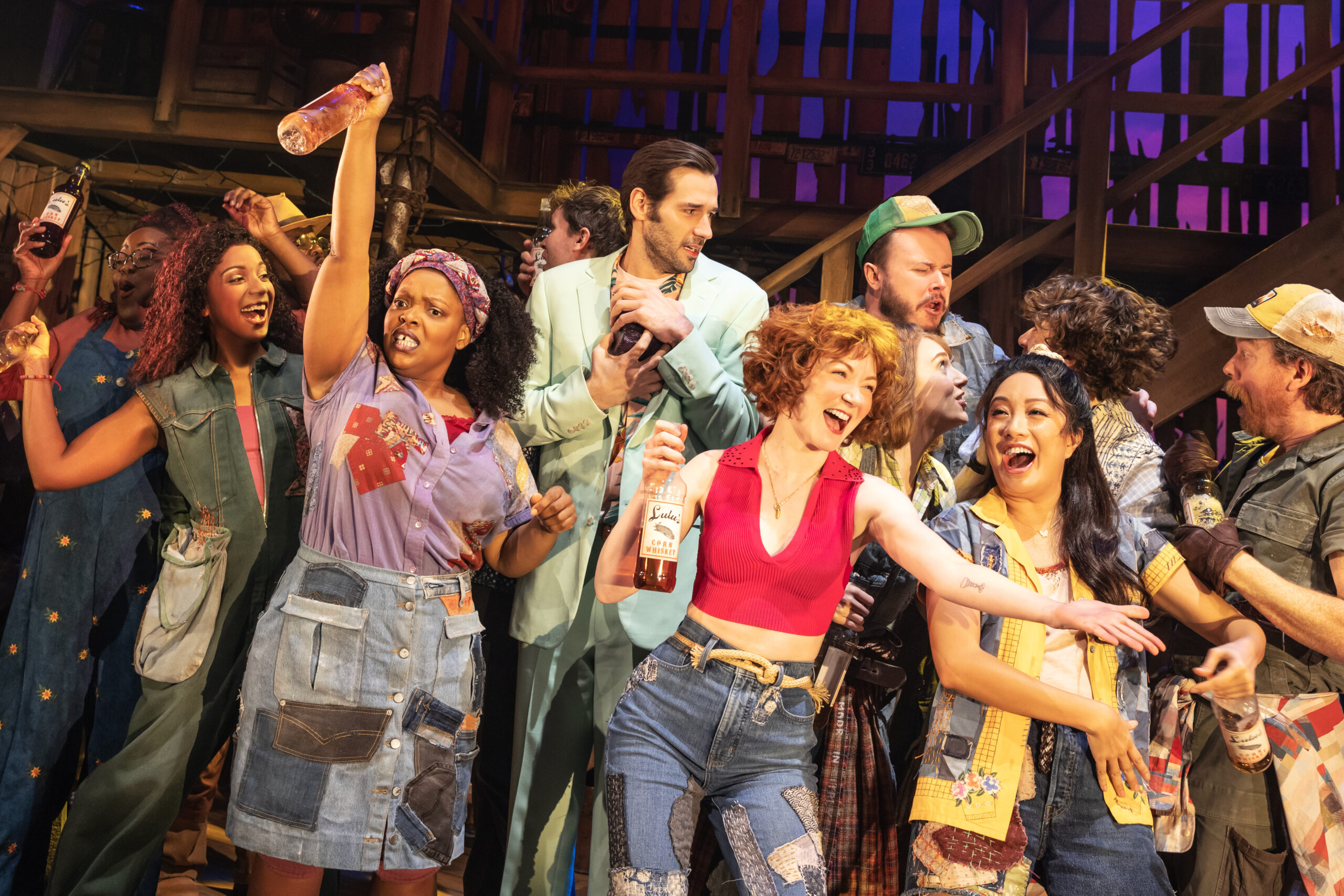 The cast of Shucked. Photo by Matthew Murphy and Evan Zimmerman.