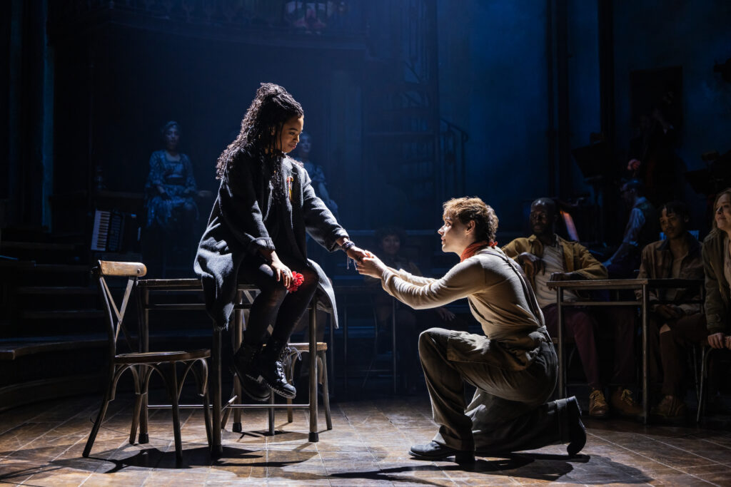 Morgan Dudley and Jack Wolfe in Hadestown. Photo by Matthew Murphy.