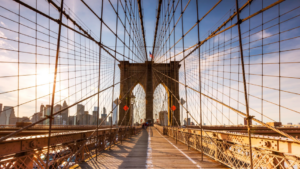 The Brooklyn Bridge.
